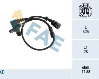 Sensor, Raddrehzahl FAE 78176