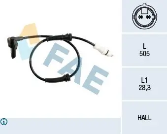 Sensor, Raddrehzahl FAE 78218