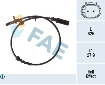 Sensor, Raddrehzahl Hinterachse FAE 78267