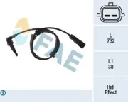 Sensor, Raddrehzahl Vorderachse links FAE 78274