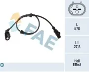 Sensor, Raddrehzahl FAE 78276