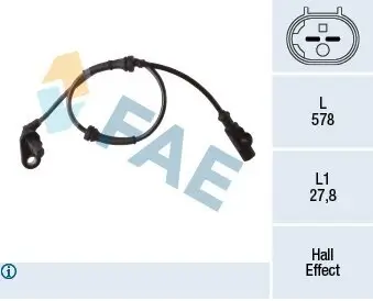 Sensor, Raddrehzahl FAE 78276 Bild Sensor, Raddrehzahl FAE 78276