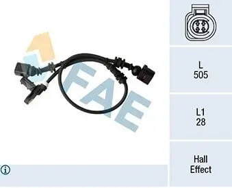 Sensor, Raddrehzahl Vorderachse FAE 78296 Bild Sensor, Raddrehzahl Vorderachse FAE 78296