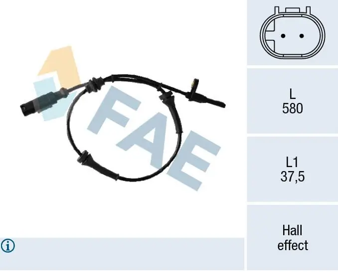 Sensor, Raddrehzahl FAE 78307