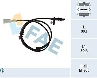 Sensor, Raddrehzahl Vorderachse FAE 78321