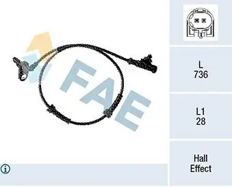 Sensor, Raddrehzahl FAE 78328