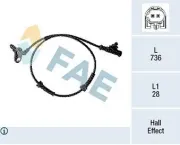 Sensor, Raddrehzahl FAE 78328