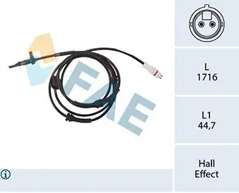 Sensor, Raddrehzahl Hinterachse rechts FAE 78364 Bild Sensor, Raddrehzahl Hinterachse rechts FAE 78364