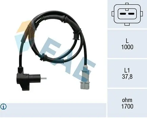 Sensor, Raddrehzahl FAE 78369