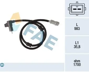 Sensor, Raddrehzahl Hinterachse FAE 78370 Bild Sensor, Raddrehzahl Hinterachse FAE 78370