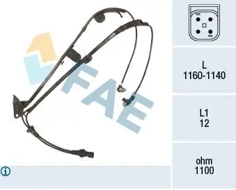 Sensor, Raddrehzahl Hinterachse FAE 78396 Bild Sensor, Raddrehzahl Hinterachse FAE 78396