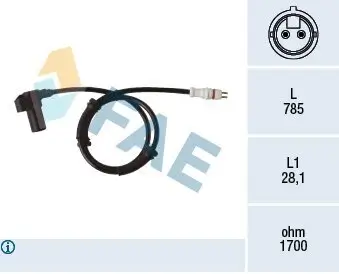 Sensor, Raddrehzahl FAE 78408