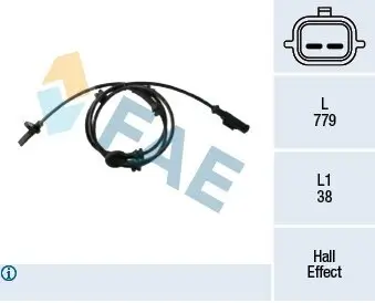 Sensor, Raddrehzahl Vorderachse FAE 78437