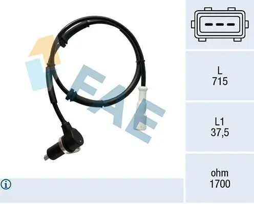 Sensor, Raddrehzahl Hinterachse rechts FAE 78465