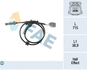 Sensor, Raddrehzahl FAE 78468