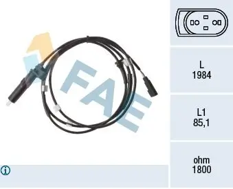 Sensor, Raddrehzahl FAE 78475