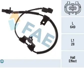 Sensor, Raddrehzahl FAE 78478