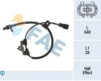 Sensor, Raddrehzahl FAE 78496