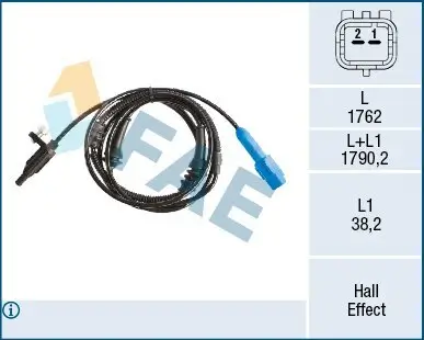 Sensor, Raddrehzahl Hinterachse FAE 78516