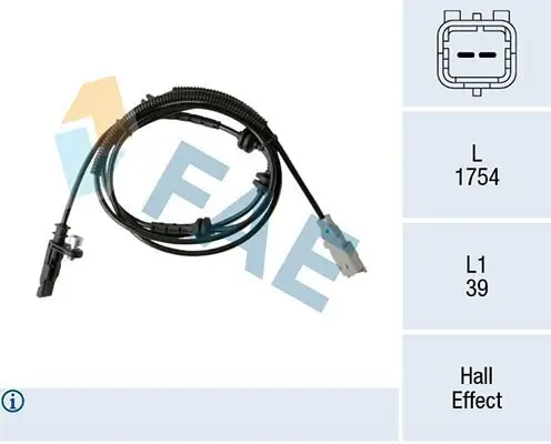 Sensor, Raddrehzahl Hinterachse FAE 78517