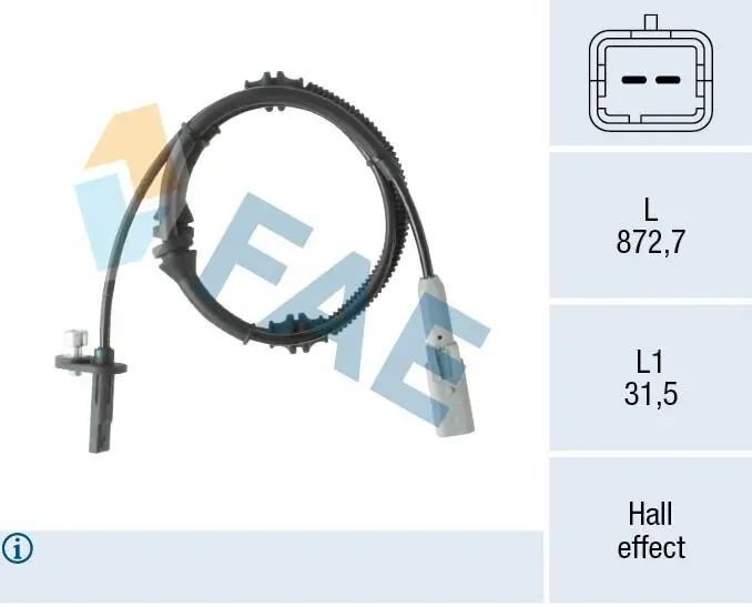 Sensor, Raddrehzahl FAE 78552