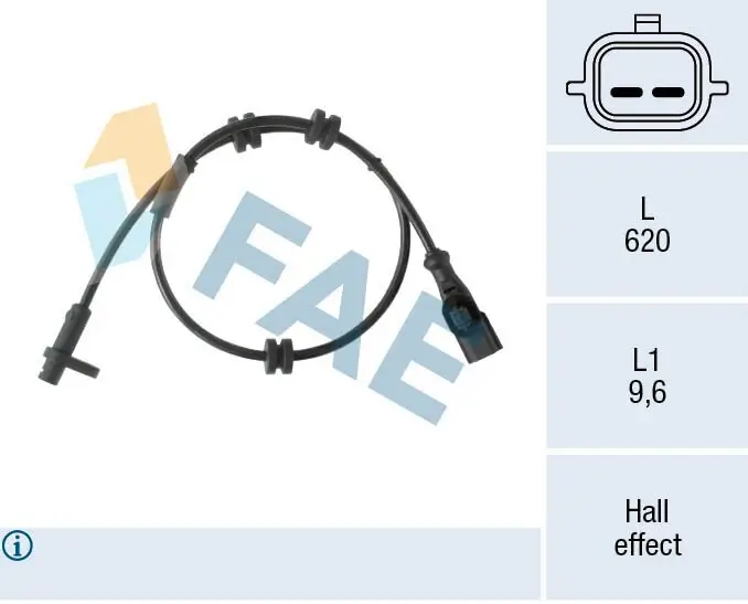 Sensor, Raddrehzahl Hinterachse FAE 78553