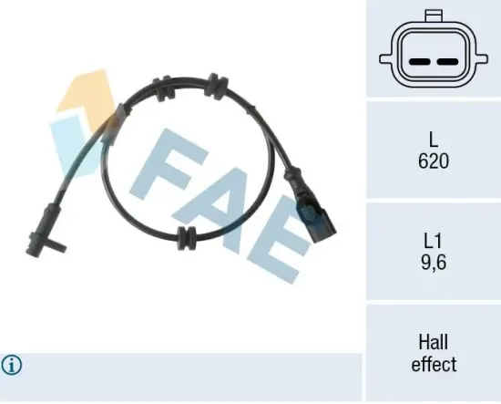 Sensor, Raddrehzahl Hinterachse FAE 78553 Bild Sensor, Raddrehzahl Hinterachse FAE 78553