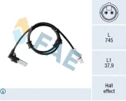 Sensor, Raddrehzahl Hinterachse links FAE 78554