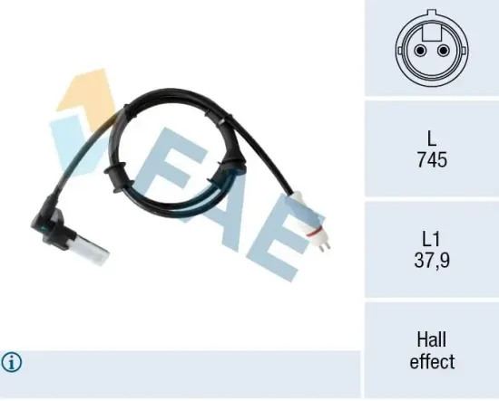 Sensor, Raddrehzahl Hinterachse links FAE 78554 Bild Sensor, Raddrehzahl Hinterachse links FAE 78554