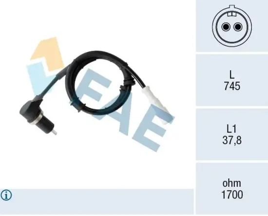 Sensor, Raddrehzahl FAE 78555 Bild Sensor, Raddrehzahl FAE 78555