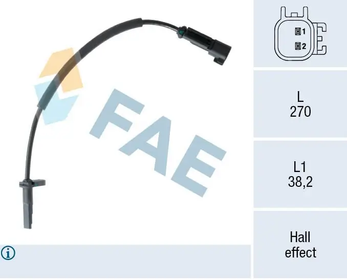 Sensor, Raddrehzahl Vorderachse FAE 78556