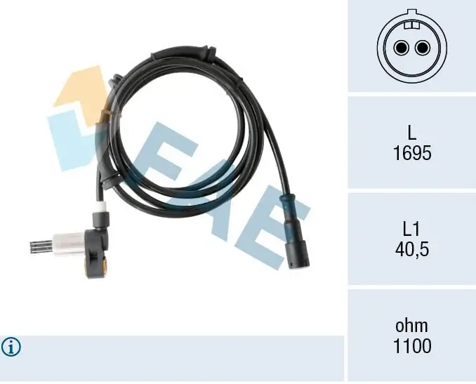 Sensor, Raddrehzahl Hinterachse rechts FAE 78557