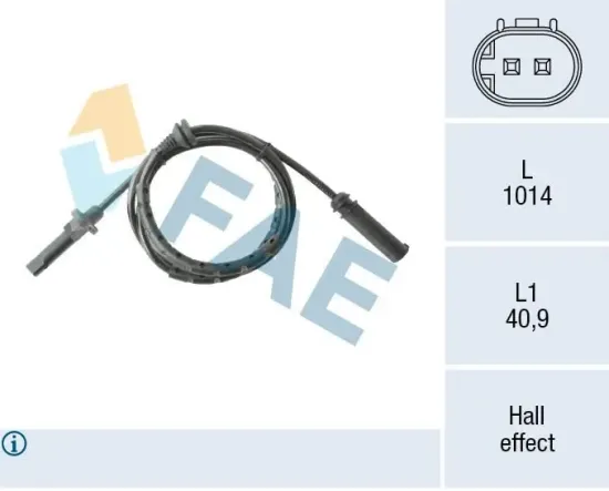 Sensor, Raddrehzahl Hinterachse FAE 78565 Bild Sensor, Raddrehzahl Hinterachse FAE 78565