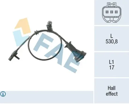 Sensor, Raddrehzahl 2. Hinterachse FAE 78566 Bild Sensor, Raddrehzahl 2. Hinterachse FAE 78566