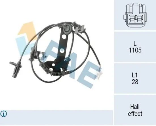 Sensor, Raddrehzahl Hinterachse rechts FAE 78568 Bild Sensor, Raddrehzahl Hinterachse rechts FAE 78568