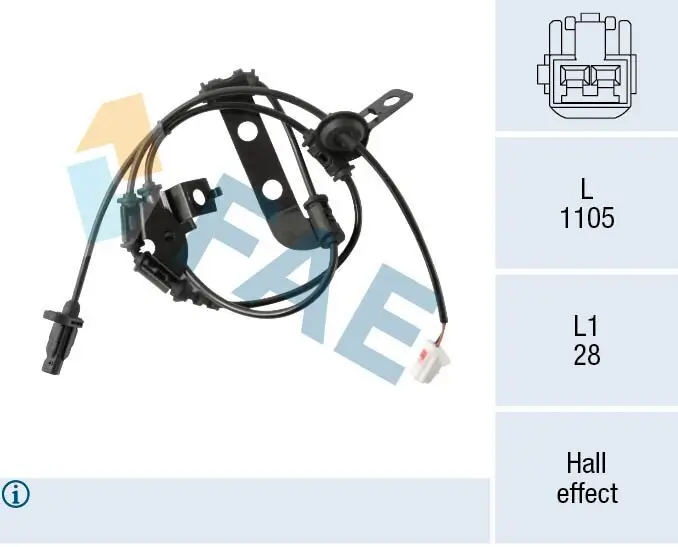 Sensor, Raddrehzahl Hinterachse links FAE 78571