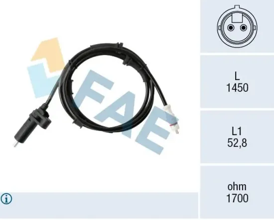 Sensor, Raddrehzahl Hinterachse links FAE 78577 Bild Sensor, Raddrehzahl Hinterachse links FAE 78577