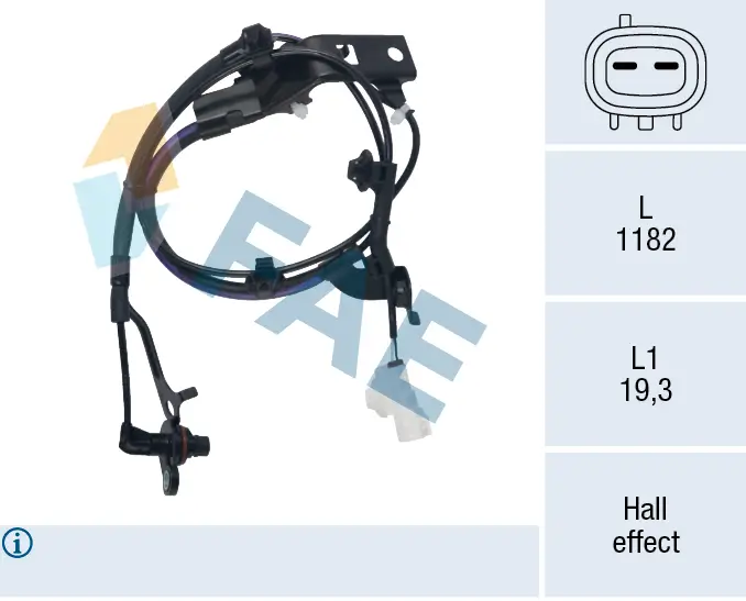 Sensor, Raddrehzahl Vorderachse rechts FAE 78739