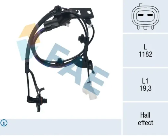 Sensor, Raddrehzahl Vorderachse rechts FAE 78739 Bild Sensor, Raddrehzahl Vorderachse rechts FAE 78739