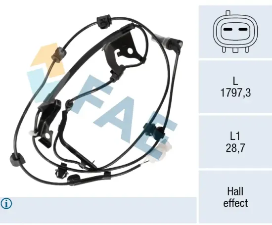 Sensor, Raddrehzahl Vorderachse links FAE 78752 Bild Sensor, Raddrehzahl Vorderachse links FAE 78752