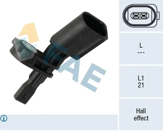Sensor, Raddrehzahl Vorderachse rechts FAE 78804 Bild Sensor, Raddrehzahl Vorderachse rechts FAE 78804