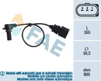 Drehzahlsensor, Automatikgetriebe FAE 79062