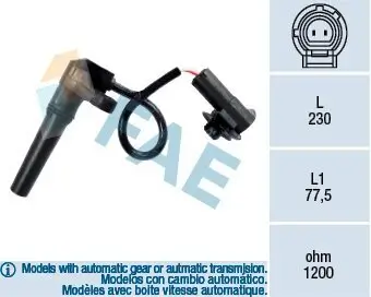 Drehzahlsensor, Automatikgetriebe FAE 79281 Bild Drehzahlsensor, Automatikgetriebe FAE 79281