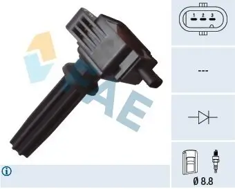 Zündspule FAE 80255 Bild Zündspule FAE 80255