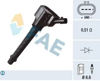 Zündspule FAE 80267 Bild Zündspule FAE 80267