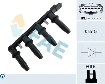 Zündspule FAE 80291 Bild Zündspule FAE 80291