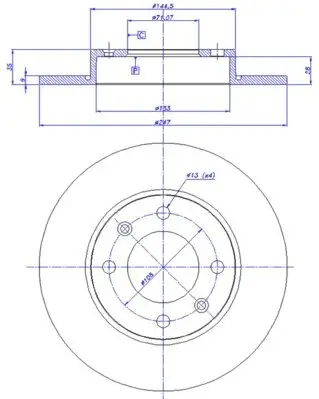 Bremsscheibe Hinterachse CAR 142.478 Bild Bremsscheibe Hinterachse CAR 142.478