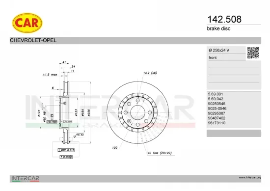 Bremsscheibe 1. Vorderachse CAR 142.508 Bild Bremsscheibe 1. Vorderachse CAR 142.508