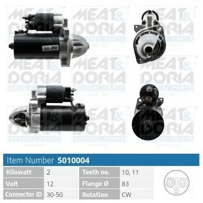 Starter 12 V 2 kW MEAT & DORIA 5010004