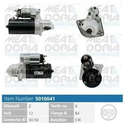 Starter 12 V 2 kW MEAT & DORIA 5010041 Bild Starter 12 V 2 kW MEAT & DORIA 5010041